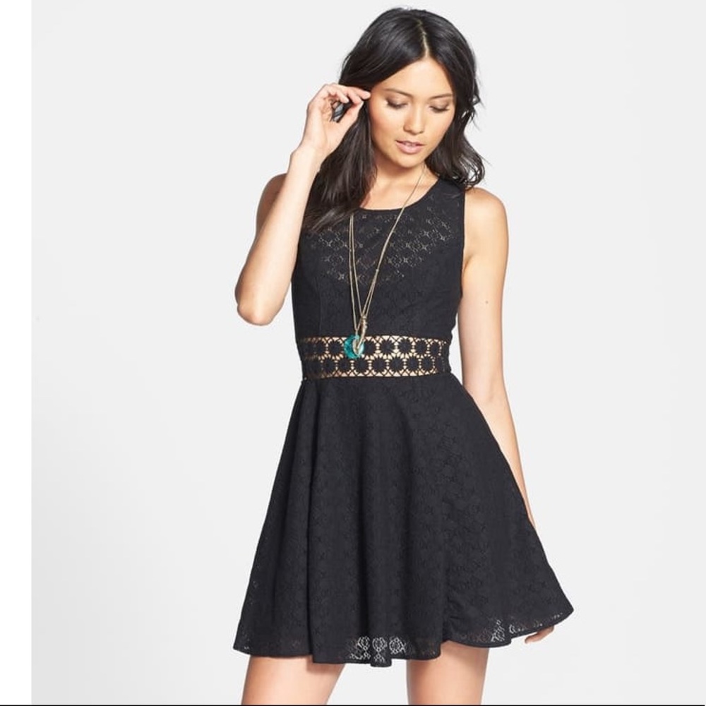 Free People 'Daisy' Lace Fit & Flare Dress size 12